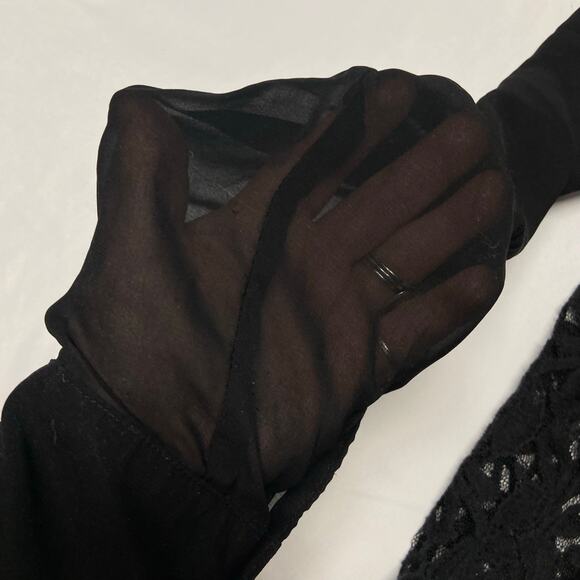 I.N. Studio Top Cover Up See Through Long Sleeve XL Black - Picture 7 of 7